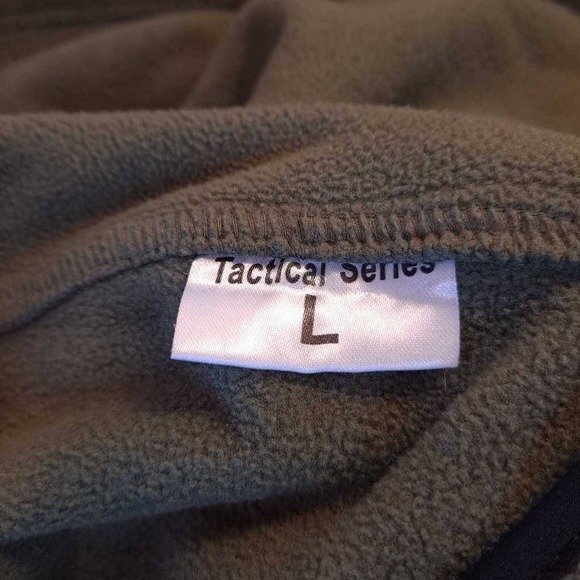 Tactical Series Men's Fleece Jacket Green Zipped Pockets Hooded Stretch Zipper L - Picture 6 of 9